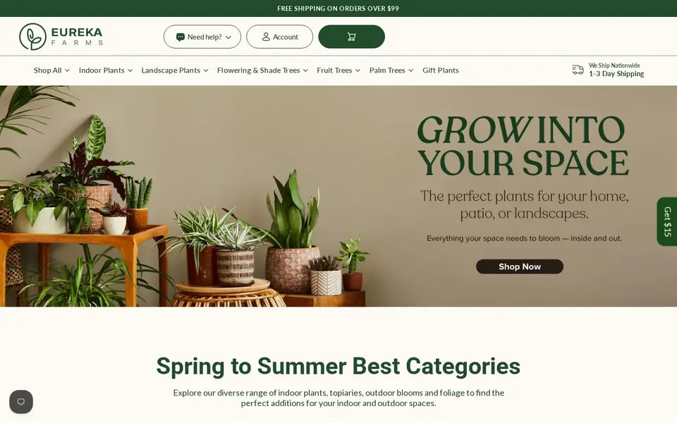 Homepage of Eureka Farms, a website designed by Media Spearhead