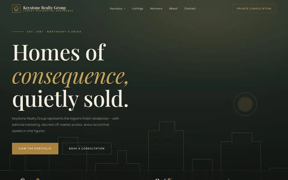 Keystone Realty website homepage (concept build), designed by Media Spearhead